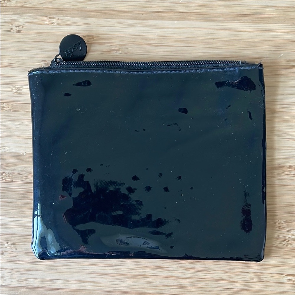 Ipsy Bag - Glossy Black and Foiled Gold Pouch